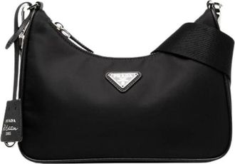 Prada Pre-owned Re-Edition 2005 Satchel - Dames - Vintage Schoudertas - Zwart - ONE Size - Nylon - Vintage