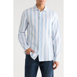 Scotch & Soda Yarn Dyed Button-Up Shirt in Medium Blue at Nordstrom Rack, Size Xx-Large