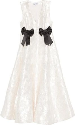 Ganni Abito midi con scollo a V - Toni neutri