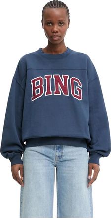 Anine Bing Trenton Oversized Sweatshirt - Dames - Sweatshirts - Blauw - S - Katoen - Hoodies & sweatvesten