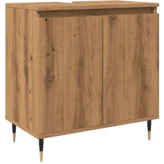 vidaXL Armario De Ba&ntilde;o Madera De Ingenier&iacute;a Roble Artisan 58x33x60 Cm Vidaxl