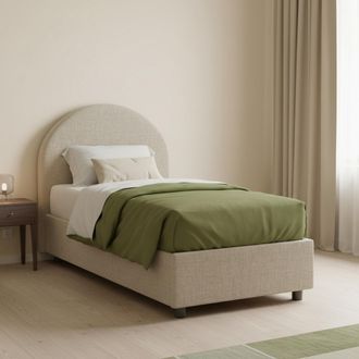 Dmora Dmora - Cama Individual Daim, Cama Contenedor Con Revestimiento De Tela, 100% Made In Italy, Apertura Frontal, Adecuado Para Colch&oacute;n Cm 80x190, T&oacute;rtol