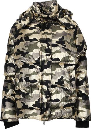 Canadian Puffer Jacket With Camouflage Pattern And High Collar