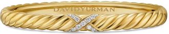 David Yurman Bracciale Sculpted Cable X Center Station in oro giallo 18 carati con diamanti