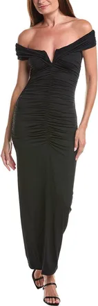 Susana Monaco Susana Monaco V-Wire Gathered Off-The-Shoulder Maxi Dress
