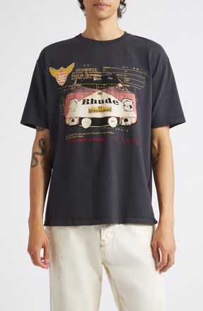 Rhude Slip Graphic T-Shirt in Vintage Black/white/red at Nordstrom, Size Xx-Large