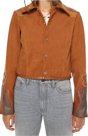 Mother The Open Book Jacket In Dark Caramel