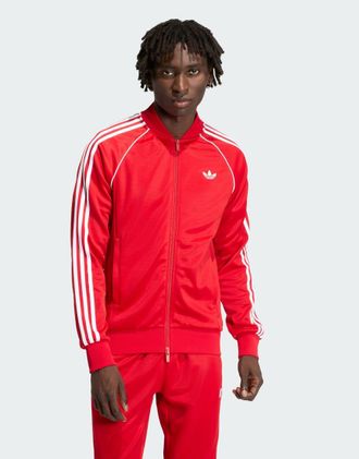 adidas Originals Sst - Top sportivo in better scarlet/bianco-Rosso