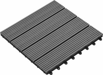 vidaXL Tile De Decking 11 Uds. Gris 30 X 30 Cm Wpc Vidaxl