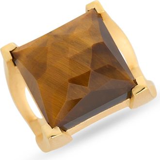 Dean Davidson Plaza Tigers Eye Ring in Tiger Eye/Gold at Nordstrom, Size 6