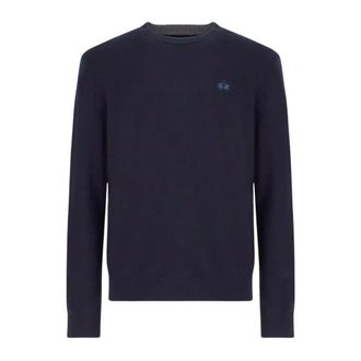 La Martina Maglione girocollo in lana Cas - - Knitwear - Uomo - Blu - 3XL