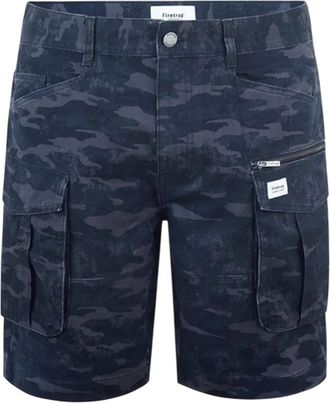 Firetrap Heren-short met logo, normale pasvorm (Zwarte Camo)
