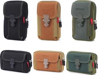 Generic Men Canvas Waist Bag Phone Purse Zipper Belt Bum Pouch (Style 2 Khaki)