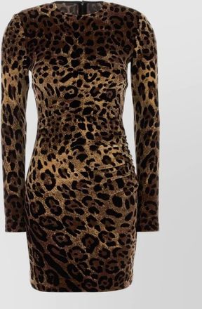 Dolce & Gabbana printed velvet mini dress