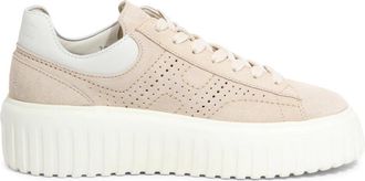 Hogan Gestreepte Su&egrave;de Schoenen met Memory Foam - Dames - Sneakers - Beige - 38 1/2 EU - Su&egrave;de - Schoenen
