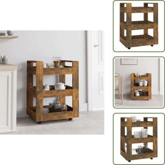 vidaXL Carrello da cucina con ruote - vidaXL Carrello da Cucina rovere fumo 60x45x80 cm Legno Multistrato - Carrello da cucina per verdure