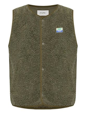 American Vintage button-fastening fleece gilet - Green