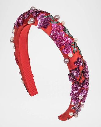 Jennifer Behr Rubina Pearly Embellished Headband