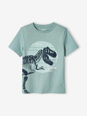 Vertbaudet T-shirt motif dinosaure g&eacute;ant gar&ccedil;on menthe