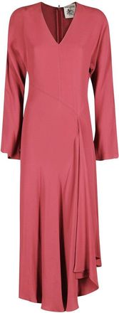 Semicouture Eleonor Dress With Asymmetric Hemline And Flared Skirt