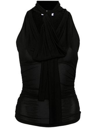 Blumarine bow halterneck blouse - Black