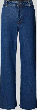 Mango Jeans mit weitem Bein und Fransen Modell CATHERIN in Jeansblau, Größe 36