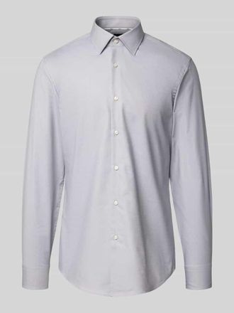 HUGO BOSS Slim Fit Businesshemd aus Baumwoll-Elasthan-Mix in Silber, Gr&ouml;&szlig;e 39