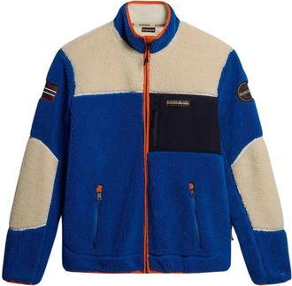Napapijri Yupik Blauwe Fleecejas - Heren - Fleece jassen - Blauw - M - Fitness