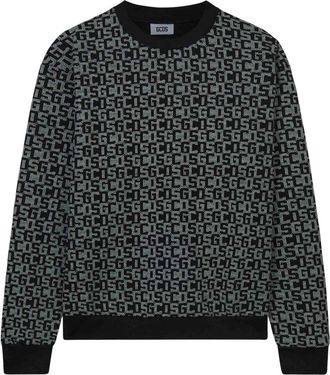 GCDS Monogram Crewneck Sweatshirt - Heren - Sweatshirts - Zwart - S - Hoodies & sweatvesten