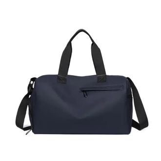 Generic Compatible For Zipper Large Capacity Travel Bags Solid Fitness Thickened Fabric Luggage Sports(Blue)