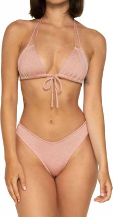 Montce Swim Lulu Bikini Bottom In Prima Pink Sparkle
