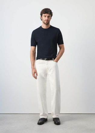 Mango Maglietta misto cotone maglia sottile navy - Uomo - XXL - MANGO MAN