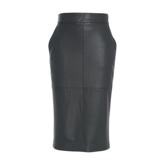 Elisabetta Franchi Pencil Skirts, female, Black, Size: XL Eco-Leather Pencil Skirt Aw25