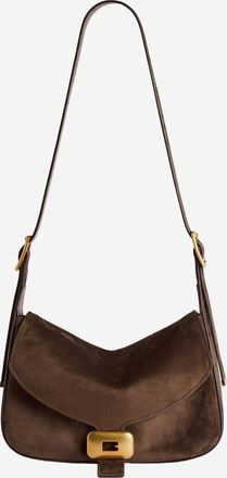 Balenciaga Womens Shoulder Bag Brown Suede