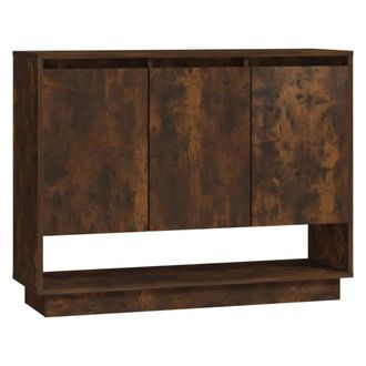 Berkfield Home Sideboard Smoked Oak 97x31x75 cm Engineered Wood in Brown | Size: 97 x 31 x 75 cm