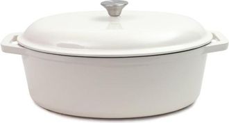 OEM Olla Ovalada De Hierro Fundido Tierra De 36 Cm Y 7,5 L, Color Crema Nois