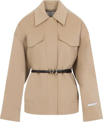 Sportmax Camel Brown Virgin Wool Cantore Jacket-Donna