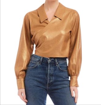 Fifteen Twenty Sloane Wrap Shirt In Camel