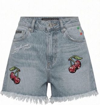 Philipp Plein Donna, Pantaloncini, Blu, W31, new