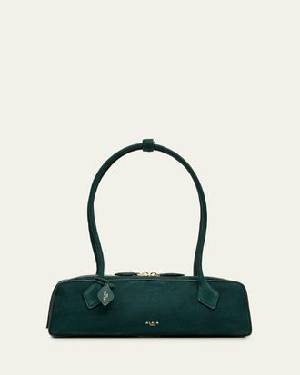 Alaia Le Teckel Medium Suede Shoulder Bag