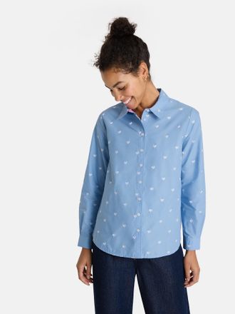 Lieblingsst&uuml;ck Hemdbluse LIEBLINGSST&Uuml;CK RadunaL, Damen, Gr. 34, skyway, Web, Obermaterial: 100% Baumwolle, bestickt, gemustert, regular fit normal, 1-Knopf-Manschett