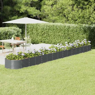 vidaXL Vidaxl - Jardinera Arriate Acero Galvanizado Antracita 620x80x36 Cm