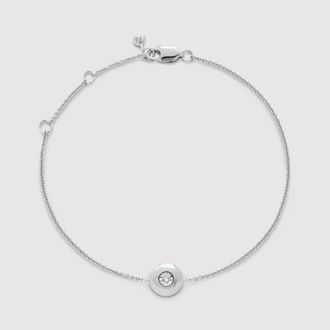 Monica Vinader Sterling Silver April Birthstone Chain Bracelet Lab Grown Diamond
