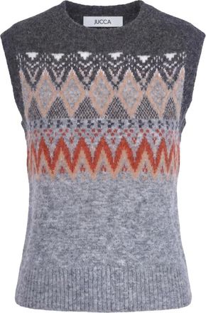 Jucca Trui met ronde hals - Dames - Ronde hals truien - Grijs - L - Katoen - Truien & Vesten