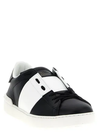 Valentino Garavani Leather Open-Band Sneaker - Black