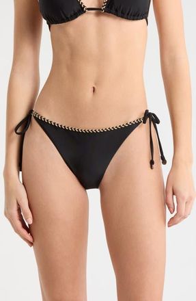 Ramy Brook Benni Braided Bikini Bottoms in Black at Nordstrom, Size X-Small