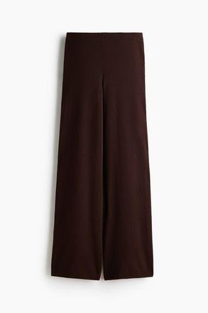 H&M Fine-knit Trousers in Dark Brown at Nordstrom, Size Xx-Small