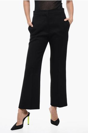 Jil Sander Pantaloni Crop in Lana Serge taglia 46
