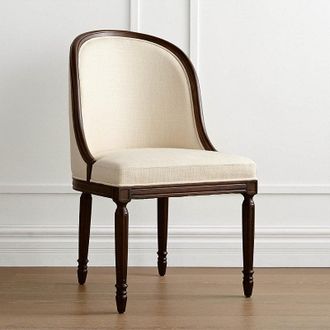 Frontgate Savoy Dining Chair - Sable, Sand Linen Parks Performance, Individual - Frontgate