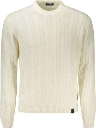 North Sails Mens Cable Knit Crew Neck Sweater - Ivory Cotton - Size X-Large